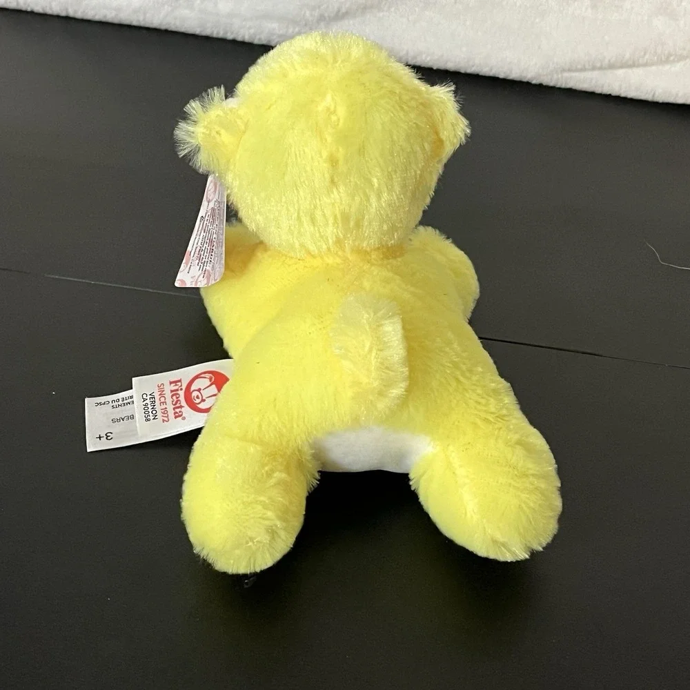 Fiesta Little Bear Plush Stuffed Animal Neon Fluoresent Yellow 7